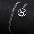 Miniatyrbild 3 av 4: Halsband Stjärntecken OXEN Zodiak Taurus Rostfritt Stål Silver
