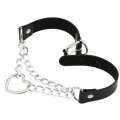 Miniatyrbild 2 av 7: Choker Hjärta Collar SVART PU-läder Halsband Goth Harness Svart