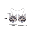 Miniatyrbillede 3 af 4: Earrings - Cat - Tabby - Acrylic Multicolor