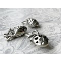 Miniatyrbillede 3 af 4: Nyckelring Anatomiskt Hjärta Anatomi Silverfärgad 3D Silver