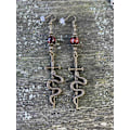 Miniatyrbild 4 av 4: Örhängen Svärd Dagger XL Orm Tigeröga Serpent Sword Kniv Snake Brons