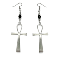 Pikkukuva 1 / 3: Earrings - Ankh - Onyx - Silver Black
