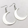 Miniatyrbillede 1 af 2: Örhängen Måne Crescent Moon Wicca Pagan Halvmåne Rostfria krokar Silver