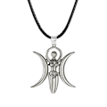 Pikkukuva 1 / 2: Necklace - Triple Moon - Goddess - Cord Silver