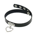 Miniatyrbild 2 av 3: Choker HJÄRTA Svart Halsband PU-läder HeartGoth Rock Kawaii