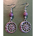 Miniatyrbillede 2 af 4: Earrings - Crescent Moon - Sun - Lepidolite Turquoise