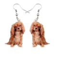 Miniatyrbillede 1 af 4: Earrings - Cavalier King Charles Spaniel - Acrylic Brown