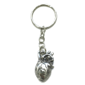 Miniatyrbillede 1 af 4: Nyckelring Anatomiskt Hjärta Anatomi Silverfärgad 3D Silver