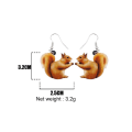 Miniatyrbillede 3 af 4: Earrings - Squirrel - Enamel Multicolor