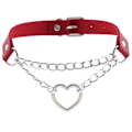 Miniatyrbillede 1 af 5: Choker - Heart - Chain - Red Red