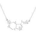 Miniatyrbild 1 av 2: Halsband Molekyl Serotonin Blommor Molecule Kemi Silver