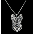 Miniatyrbild 1 av 2: Halsband Bulldog Hund Bostonterrier Djurälskare Dog Hundras Silver