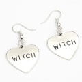 Miniatyrbillede 1 af 2: Earrings - Witch - Heart Silver