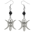 Miniatyrbillede 1 af 2: Earrings - Triple Moon - Goddess - Onyx Turquoise