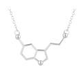 Miniatyrbillede 1 af 2: Halsband Molekyl Serotonin Molecule Kemi Silverpläterad.