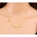 Miniatyrbillede 2 af 2: Necklace - EKG - Heartbeat - Heart - Gold Gold