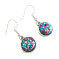 Miniatyrbilde 1 av 2: Örhängen Glitter/Resin/Cabochon - Blå/Rosa/Silver Blue
