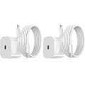 2-pack - iPhone-laddare - Snabbladdare - Adapter + 2 meter kabel 20W Lightning Vit 2-pack iPhone Lightning