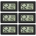 Digitalt Termometer Hygrometer Mini Digitalt Termometer Hygrometer og Fugtighedsmåler Sort (6-pak - Firkantet)