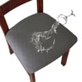 Dww-Grå, 4 st töjbara jacquard elastiska stolsöverdrag, våffelmönstrade stolsöverdrag för matsal