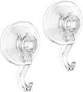2-pack transparenta vattentäta sugkoppskrokar, max 5 kg, badrumshängare för luffasvampar, kransar, väskor, badrockar 2pcs
