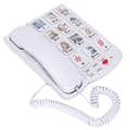 Fasttelefon med store knapper, kablet bordtelefon med hurtigoppringing, hjemmetelefon for eldre