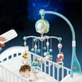 BLÅ musikalisk babymobil - Med takprojektor - Sovmusik - Spjälsängsklocka