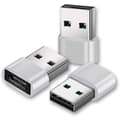 USB-C till USB-adapter [3-pack, silver], USB-A till USB-C, USB-C till USB, USB-C-adapter, USB-C-kontakt, USB-adapter, USB-C till USB, USB USB-C, USB-C/A-adapter