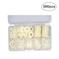 Miniatyrbild 1 av 5: 500 st Plastbrickor Nylon Plattbrickor M2/M2.5/M3/M4/M5/M6/M8/M10 Vita Tätningsbrickor för Industriella Fästelement null none