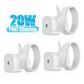 Miniatyrbild 1 av 5: 3-pack - Laddare för iPhone Adapter+Kabel 20W USB-C Snabbladdare Vit one size