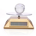 Miniatyrbild 3 av 5: 2 st Solcellsdriven Displayställ, Solcellsdriven Showcase 360 Graders Vridbar Plattspelare Roterande Klocka Telefon Smycken Organizer Displayställ Fäste Hållare Gold