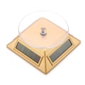 Miniatyrbild 4 av 5: 2 st Solcellsdriven Displayställ, Solcellsdriven Showcase 360 Graders Vridbar Plattspelare Roterande Klocka Telefon Smycken Organizer Displayställ Fäste Hållare Gold