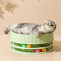 Miniatyrbild 4 av 5: Högdensitets Reptålig Interaktiv Rund Katt Repbräda Leksak med Catnip - Grön