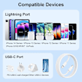 Miniatyrbild 4 av 5: 3-pack - Laddare för iPhone Adapter+Kabel 20W USB-C Snabbladdare Vit one size