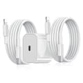 20W snabbladdningsadapter kompatibel med iPhone 14/14 Plus/14 Pro/14 Pro Max, 13/12/11-serien (adapter+2 st 2m-kabel)