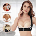 Miniatyrbild 2 av 6: 3 st Bröststöd för Kvinnor, Hållningskorrigerare Ryggstöd BH Formare, X-Strap Väst Shapewear Toppar A Black S