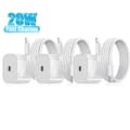 iPhone-laddare - Snabbladdare - Adapter + Kabel 20W USB-C Vit 3-Pack iPhone