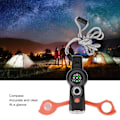 Miniatyrbild 3 av 5: 7 i 1 Nödöverlevnadsvisselpipa LED-lampa Termometer Kompass Multifunktionsvisselpipa för vandring Klättring Orange