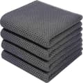 6-pack 100% bomulls frotté kökshanddukar med hängögla för diskrengöring Dark gray 34*73cm