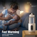 Miniatyrbild 5 av 5: Bärbar LED Display Flaskvärmare, 300ml USB Uppladdningsbar Flaskvärmare, Reseflaskvärmare Vit