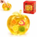 Juläpple Vaselin Squishy Leksak – Mjuk Fruktfylld Sensorisk Fidgetleksak med Julaftons Presentförpackning, 6 cm