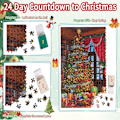 Miniatyrbild 2 av 5: Adventskalender 2025 Pussel 1008 Bitar Pussel 24 Dagar Julnedräkningskalendrar för Barn Vuxna A