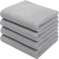 6-pack 100% bomulls frotté kökshanddukar med hängögla för diskrengöring Light gray 34*73cm
