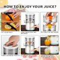 Miniatyrbild 4 av 5: Elektrisk Juicepress Uppladdningsbar - Citrusjuicepress med USB och Rengöringsborste, Portabel Juicepress för Apelsin, Citron, Grapefrukt
