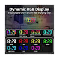 Miniatyrbild 5 av 5: RGB Digital Väckarklocka För Sovrum, 6.5 Tum HD & Spegeldisplay Med 4 RGB Färgskiftande Färger Och 7 R