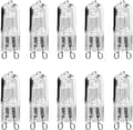 10-pack G9 halogenlampor 18W varmvitt ljus för taklampor och bordslampor