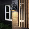 Miniatyrbilde 5 av 6: Vintage vegglampe Gooseneck Barn Flat Light (svart)