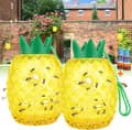 Getingfälla, gul jacka och bålfångare för utomhusbruk, giftfria återanvändbara hängande getingfällor, 2-pack, gul - ananasform