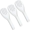 3 st 10 tums rispaddlar i plast med tänder, non-stick serveringssked, spatel, skopa för ris, sallad, potatis, matserveringssked, vit