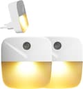 2-pak stikdåse-natlampe med skumrings-til-daggry-sensor, varm hvid til børneværelse